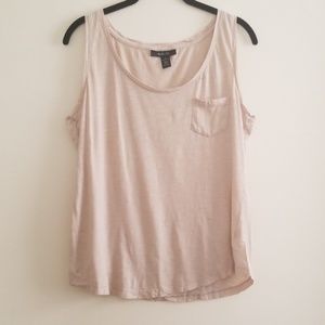 Style & Co Beige Light Taupe Pocket Tank M